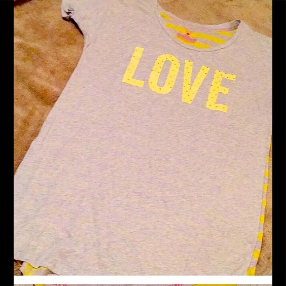 🆕🔥PINK VS MULTICOLORED SLEEP SHIRT VERY CUTIE&COMFY STRIPED YELLOW&GRAY NWOT - Picture 2 of 5